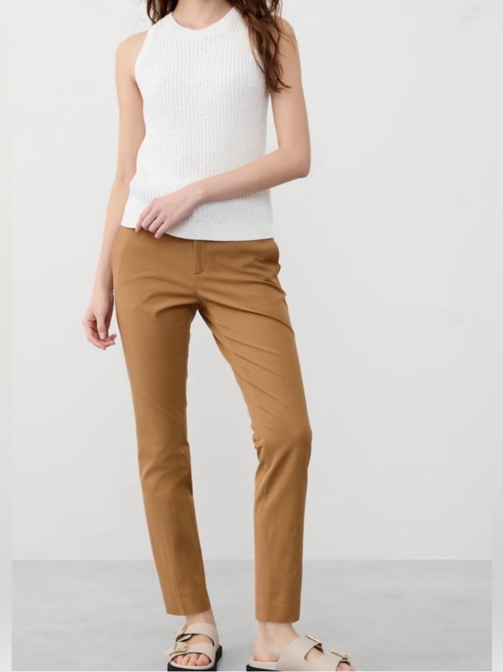 Banana Republic Straight Leg Pants in Camel Brown